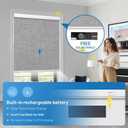 Motorized Blinds with Remote, [Free Solar Panels] Cordless Smart Blinds with Valance Cover, Blackout Electric Blinds with Remote Control, Automatic Roller Shades for Windows Light Gray 36" W x 72" H