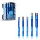 toolant Diamond Drill Bits Set 5PCS, Glass Drill Bits for Drilling Holes in GlassProcelain,Ceramic and Tile, Tile Drill Bit with 1/4 Inch Quick Change Hex Shank,3/16"-3/8"
