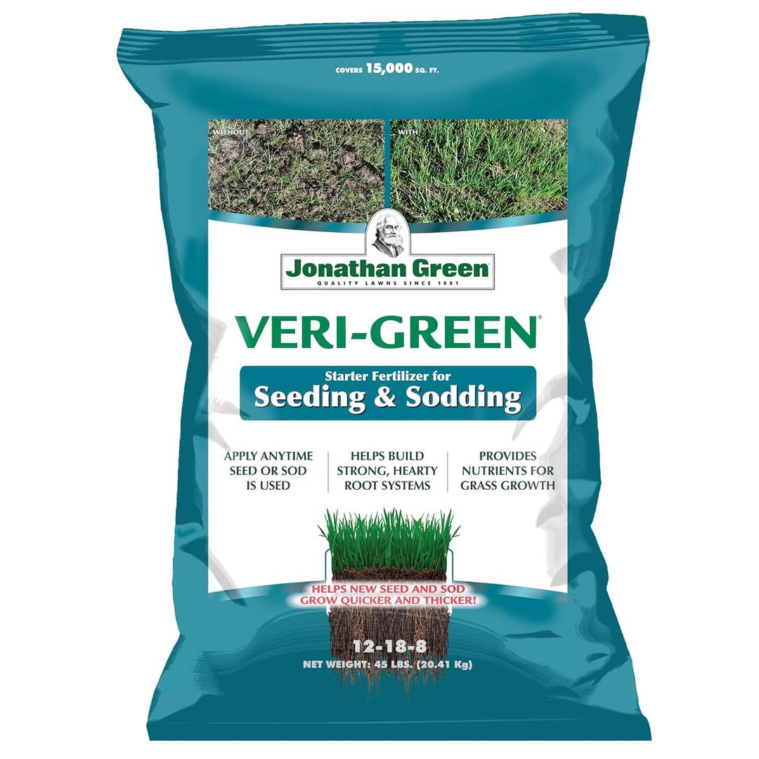 Jonathan Green (16008) Veri-Green Starter Fertilizer for Seeding & Sodding - 12-18-8 Starter Lawn Fertilizer (15,000 Sq. Ft.)