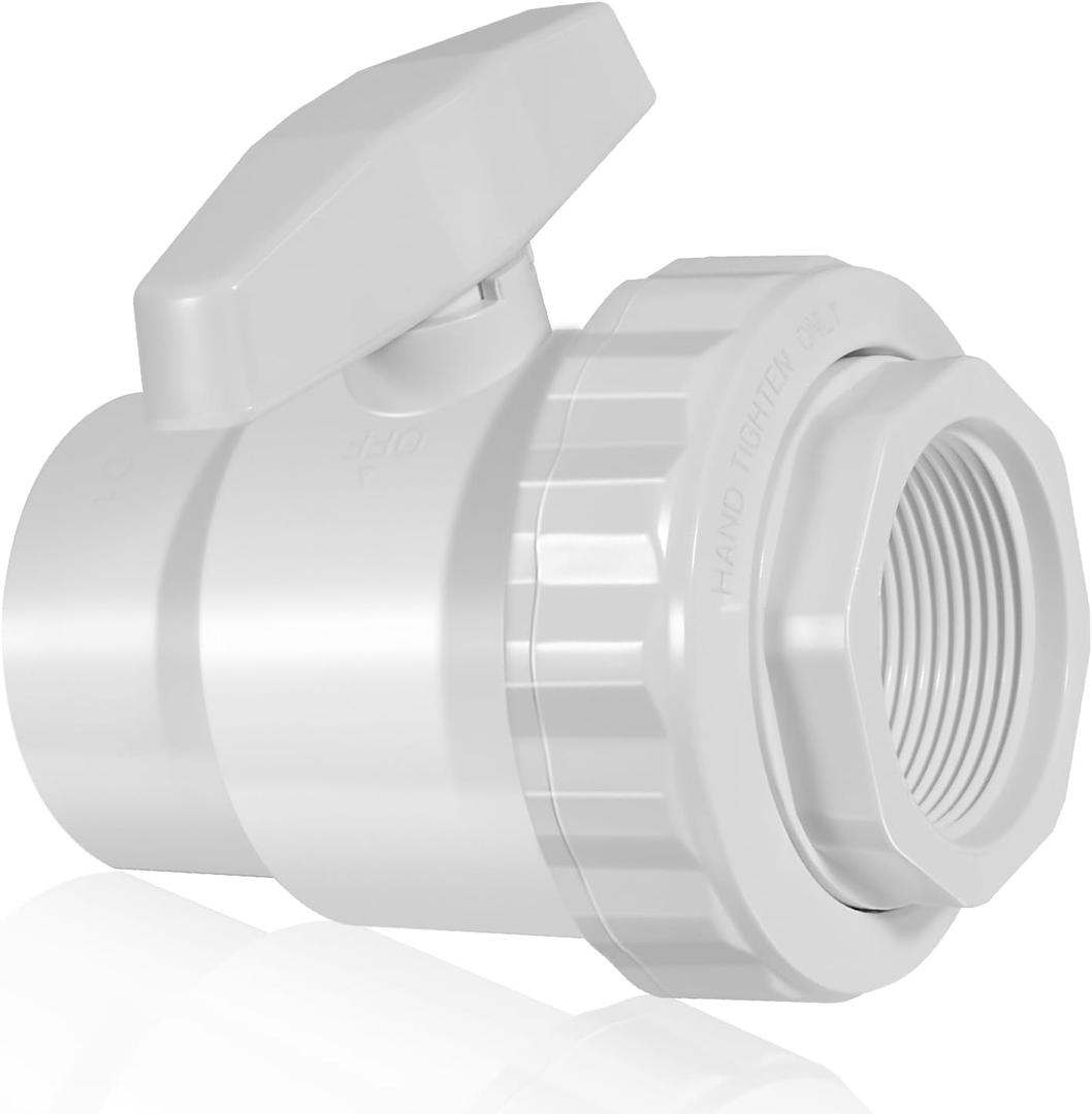 SP0722 Trimline 2-Way Ball Valve, 1-1/2" FPT, Plastic Non-Corrosive Valves - Max.50 psi Pressure Rating