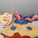 fun shack Women's Cowboy Costume Denim Dress Hat Halloween Cowgirl Outfit Western S