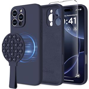 for iPhone 16 Pro Max Silicone Case Soft Protective Shockproof Magnetic Case Compatible MagSafe iPhone 16 Pro Max 6.9" Silicones Phone Case (Midnight Blue)