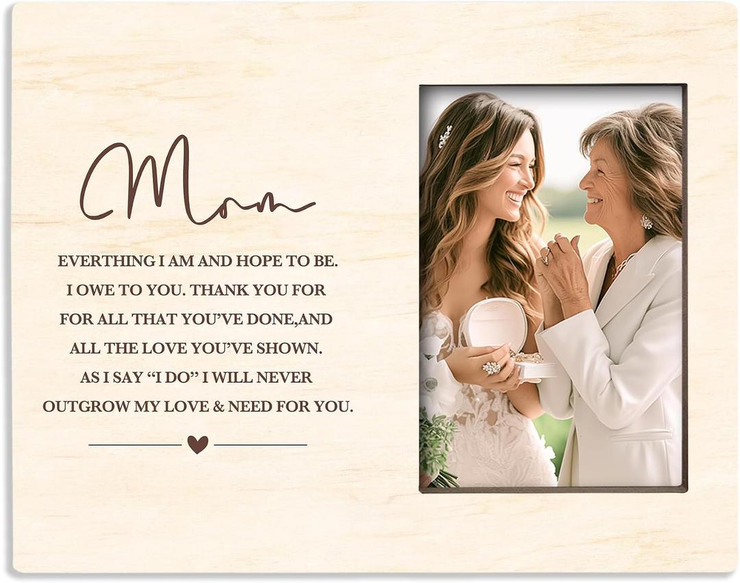 Wooden Picture Frame - Words To Mom - With Back Metal Support,Birthday Gifts For Mom Mother From Daughter Son,MotherDay Gifts,Home Office Farmhouse Shelf Table Desk Decoration And Accessories-A08, 7.9 x 9.8 inches