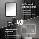 Fog Free Shower Mirror 87 Inches, Rotatable Bathroom Anti-Fog Mirror with Adjustable Shaver Hook, Shaver Holder & Makeup Mirror for Men Women, Black Shower Accessories