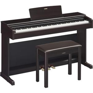 Yamaha Arius Series 88-Key Weighted Action Digital Piano for Aspiring Musicians, CFX Concert Grand Piano Voice, 3-Pedal Unit, Bench Included, Classic Upright Design, Dark Rosewood YDP145R
