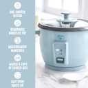 GreenLife Rice Cooker with Removable PFAS-Free Ceramic Nonstick Pot, 3-Cups Uncooked/6-Cups Cooked, Grains & Oatmeal Multicooker, Compact One-Switch Design, Auto Keep Warm, Easy Clean, Blue Haze