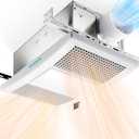 Bathroom Exhaust Fan with Heater, 1300W Household Ventilation Fans with LED Light, 110 CFM 1.5 Sone Quiet Ceiling Bath Vent Fan for Home Bathroom Hotel, Metal Housing, Ceiling Mount, 4" Duct, 16.75" x 5.5" x 5.5"