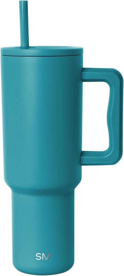Simple Modern 40 oz Trek Tumbler with Handle and Straw Lid | Cup Holder Friendly Insulated Stainless Steel Travel Mug | Maui