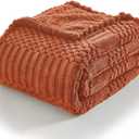 lifein Throw Blanket for Couch-Rust Boho Throw Blanket, Soft Fleece Plush Lightweight Blankets&Throws for All Seasons, Fuzzy Fall Decorative Blankets for Livingroom Bed Sofa Chair (50x60, Rust)