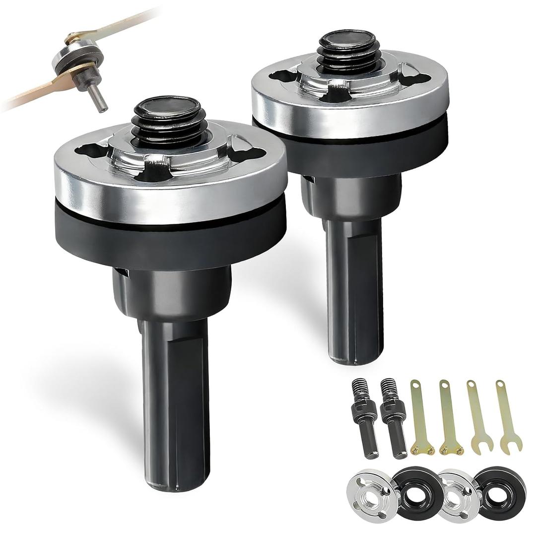 Electric Drill Angle Grinder Connecting Rod Set,2 Set Angle Grinder Attachments Set,New Drill Arbor Mandrel Adaptor with Replacement Grinder Flange Nuts and Spanner Wrench Conversion Tool (10mm)