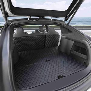 Topfit Tesla Model X 5 Seat Trunk Mats and 2rd Row Seat Back Protector Mat All-Weather Waterproof Customized A Whole Set for Tesla Model X Accessories 2022-2025