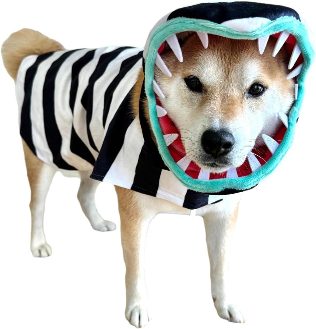 ComfyCamper Snake Costume for Dogs - Small Medium Large XLarge XXL Cosplay Halloween Costumes Christmas, M (Black and White)