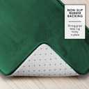 Clara Clark 3 Piece Bathroom Rugs Bath Mat Set, Velvet Memory Foam Bath Mats for Bathroom - Non-Slip, PVC Backing Bath Rugs, Washable - Dries Quickly, Green