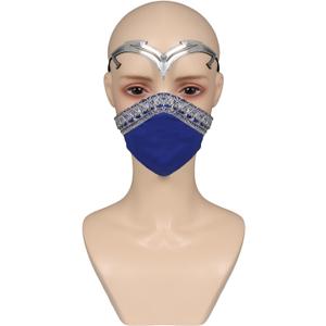 Mask Costume Mask Half Face Latex Mask Helmet Halloween Cosplay Props (Blue)
