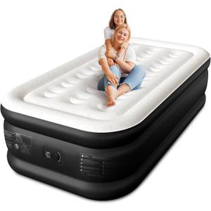 Twin XL Air Mattress with Built-in Pump, 18" Raised Comfort, 80 Length, 48Hr Leak-Proof Test, Upgraded Honeycomb Pillar Design, Supports 500 lbs, 2-Min Inflation for Home, Guests & Camping