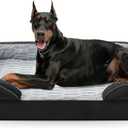 FURTIME Orthopedic Dog Bed for Extra Large Dogs - XL Plus Waterproof Dog Sofa Beds, Supportive Foam Pet Couch Bed with Removable Washable Cover, Waterproof Lining and Nonskid Bottom, Black (48.0''Lx35.0''Wx6.5''Th)