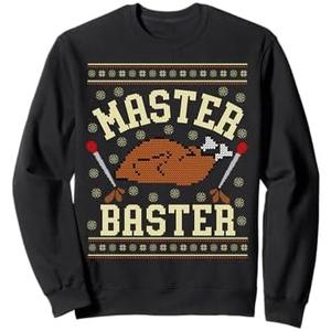 Master Baster Ugly Thanksgiving Sweater Dirty Inappropriate Sweatshirt, Large