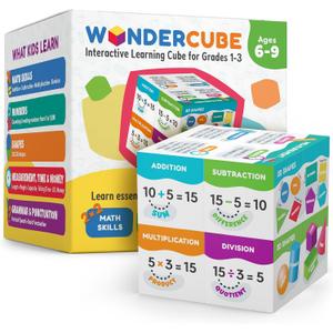 2 x WonderCube – Smart Learning Cube, Math Manipulatives 1st 2nd 3rd 4th Grade, Math Games, Educational Toys for 5+ Year Old, Gift for Boys & Girls Ages 5 6 7 8 9 10