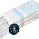 Multi Color Kitchen Towels 16x26 Inch, 3 Pack, 100% Cotton, Ultra Absorbent, Fast Dry, Machine Washable, Drying Dishes, Cleaning, Everyday Use - Aqua Blue, Beige, Ash Grey