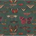 Dark Green Butterfly Door Mat, Vintage Moth Doormat Outdoor Indoor Entrance Porch, Antique Butterfly Outdoor Mat, Nature Insect Welcome Mats for Front Door, 17x30 Inch