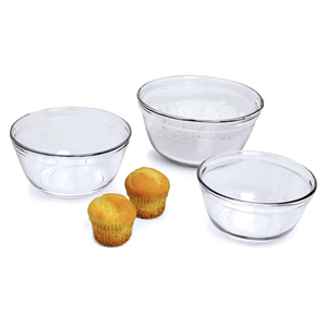 Anchor Hocking Mixing Bowl Set 3 Piece 1-Quart, 1-1/2 Quart And 2-1/2-Quart Bowls