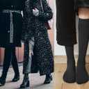 Warm Knee High Socks for Women-Thermal Cotton Socks for Hiking,Work,Winter,Gifts (Black)