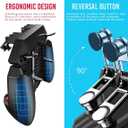 DELAM Mobile Game Controller for iPhone & Android, Pubg Mobile Controller with Cooling Fan, Phone Triggers for Gaming, Gaming Grip Joystick Gamepad Shoot Aim Keys for 4.7-6.5" Phone