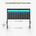 Rolanstar Headboard for Full Size Bed with Storage, 60,000 DIY Color of LED Light, Head Board with USB & Type C Port, Height Adjustable, Black Upholstered Cabeceras de Cama Comfortable Modern, Stable