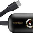 SmartSee HD Wireless Display Receiver WiFi 4K 1080P Mobile Screen Cast Mirroring Adapter Dongle for iPhone Mac iOS Android to TV Projector Support Miracast Airplay DLNA No Switching (2.4G)