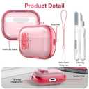 RFUNGUANGO AirPods Pro 2 Case for Women with Security Lock, Soft TPU with Cleaning Kit & Lanyard, Compatible with AirPods Pro 2nd/1st Generation Protective Case, Pink