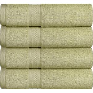 Towel and Linen Mart 4 Pieces Bath Towel Sets - Sage Green - 2 ply Low Twist Luxurious,Quick Dry, Extra Absorbent, 100% Ring Spun Cotton 600 GSM (27 x 54, Pack of 4)