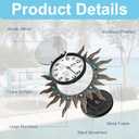 Garden Outdoor Clocks with Thermometer and Hygrometer Combo, Silent No-Ticking Outdoor Wall Clocks, Waterproof Outdoor Clocks Vintage Copper Sun, 18.5 Inch