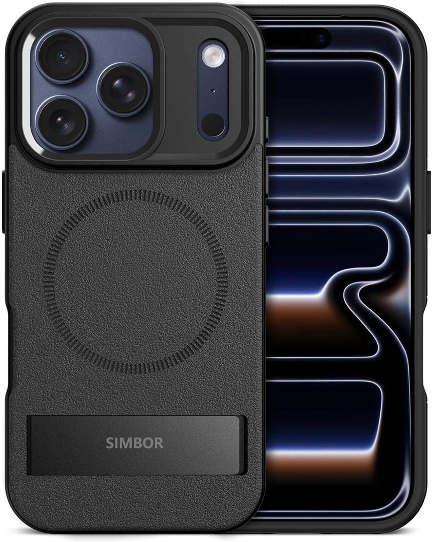 Magnetic for iPhone 17 Pro Case with Stand[Compatible with MagSafe] Slim Invisible Kickstand, Protective Anti-Fingerprint Phone Cove for iPhone 17 Pro Case 6.3", Black