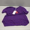 POSESHE Women's Plus Size Bodysuit V neck Short Sleeves Casual Basic Bodysuit Tops Jumpsuit T-shirts (3X-Large, Purple)