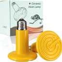 JZNCHP-Reptile Heat lamp-Ceramic Heat emitter-Bearded Dragon Tank Accessories 150W Yellow Infrared Bulb Emitter Lamp for Pet Heat lamp for Chickens(2-Pack)
