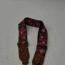 Nefelibata Purse Strap, 2" Crazy Horse Leather End Shoulder Strap Adjustable Replacement,Retro Jacquard Embroidery Multi-pattern Crossbody Bag Straps for Handbag,Crossbody Bags(Pink Embroidery) (Brilliant Rose)