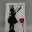 Banksy Street Graffiti Art Statue,Love Balloon Girl Statue,Room Decor Statue,Resin Statue Ornaments,Living Room Dining Desk Decorations,Bookshelf Decorative Objects,Modern Home Decor(Black)