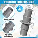 4 Pcs Pool Vacuum Hose Adapter Kit, 1-1/4 or 1-1/2 Hose Connector Coupling and compatible with 11238 B Adapter for Swimming Pool Vacuum Cleaner Filter Pump Surface Skimmer Small (Gray)