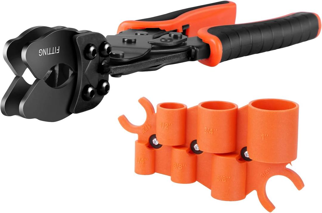 Disconnect Tongs Tool with Depth Gauge and Pipe Deburring Tool Combination Set, Push to Connect Removal Clamp, Disconnect Tool for Pipe Fittings 3/8 Inch to 1 Inch,PEX Pipe, Copper, CPVC, PE-RT, HDPE