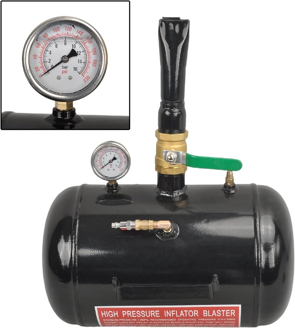 5 Gallon Air Tire Bead Seater 145PSI Blaster Tool Air Tire Seating Blaster Inflator for Car Truck ATV Tank - Black