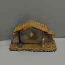 Christmas Manger Shed Statue, Fine Vivid Details Nativity Scene for Holiday