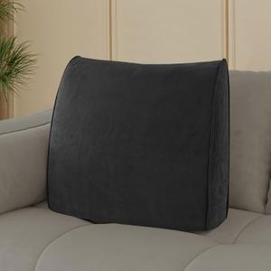 Daneey Back Pillow for Sitting in Bed, Back Support Pillow for Couch, Back Pillow for Couch Replacement, Removable Velvet Cover, Black (23.5*5*20 Inches)