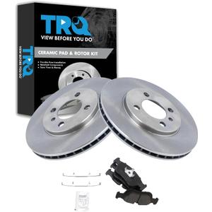 TRQ Front Brake Pad & Rotor Kit Brake Pads Brake Rotor Ceramic Compatible with 1991 BMW 318i