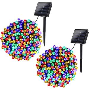 Joomer Solar Christmas Lights, 2 Pack Total 144 FT 400 LED 8 Modes Waterproof Solar String Lights Outdoor Auto ON/Off for Patio, Tree, Garden, Christmas Decorations (Multicolor)