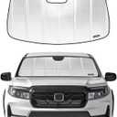 Windshield Sun Shade for 2019-2025 Honda Passport, 2016-2022 Pilot, 2017-2025 Ridgeline with Honda Sensing Camera. Front Window Sunshade with Storage Bag (2016-2025 With Honda Sensing Camera, Shiny Silver (Classic))