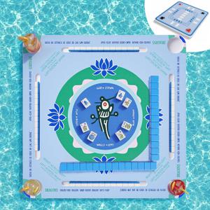 Floating Mahjong Table for Pool, 32 Inch Double-Sided Floating Poker Tray, Waterproof Floating Board for Adults Pool Hot Tub Lake Summer Party Games