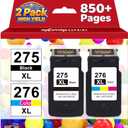 PG-275XL CL-276XL High Yield Replacement for Canon 275 and 276 Ink Cartridges Cannon 275XL 276XL Black Color Combo Pack PG275 CL276 for PIXMA TS3722 TS3700 TR4720 TR4700 TR4722 TS3522 TS3500 Printer