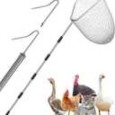 Catcher Net,Chicken Cat Bird Animal Goose Ducks Fish Birds Trap Net Catcher with 2 Chicken Leg Hook (25.5"- 61" Adjustable Handle with 15.7" Net Opening)