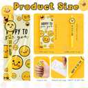 25 Sets Smile Pens Bulk Happy Face Ballpoint Pens with Bookmarks Appreciation Gifts for Students Teachers Employee School Classroom Office Party Favors