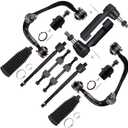 SCITOO 12-PC SET Suspension Kit For 2007-2016 For Ford Expedition 2009-2014 For Ford For F-150 2007-2016 For Lincoln Navigator Front Upper Control Arm And Ball Joint Tie Rod End w/Boot Sway Bar Link